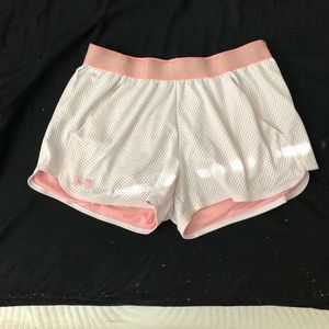 Under Armour Pink and white workout shorts